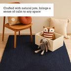 Jute Area Rug Reversible Braided Farmhouse Rectangular Rugs