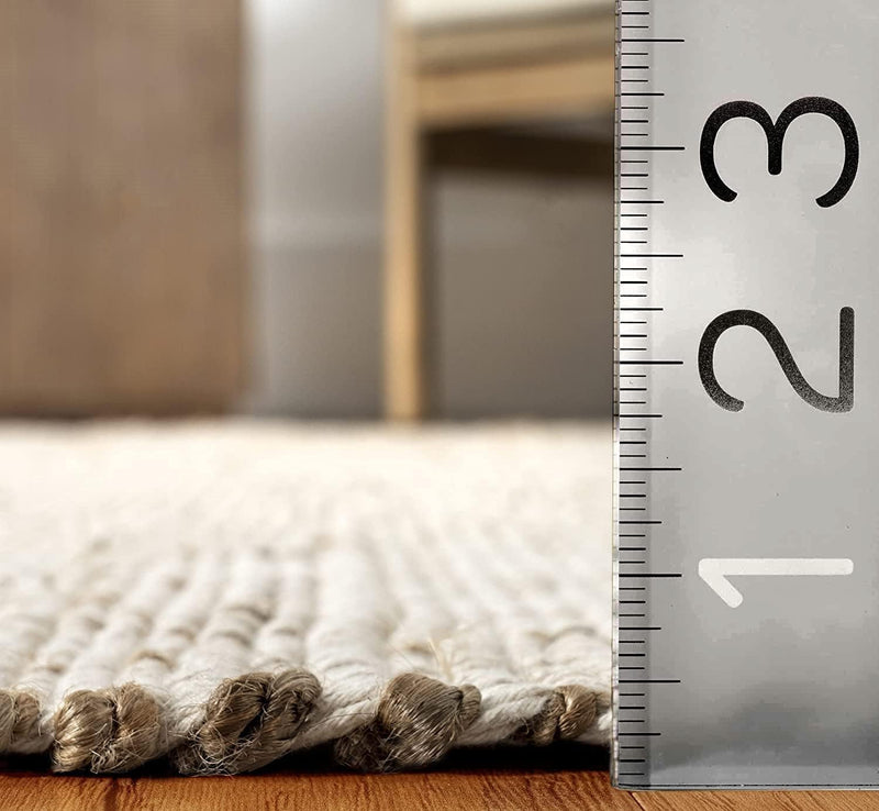 Jute Cotton Area Rug Handcrafted Traditional Rugs-Hand Woven