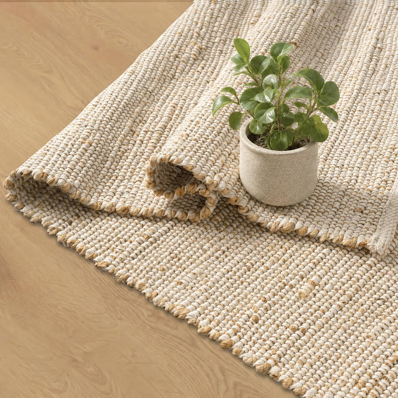 Jute Cotton Area Rug Handcrafted Traditional Rugs-Hand Woven