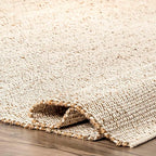 Jute Cotton Area Rug Handcrafted Traditional Rugs-Hand Woven
