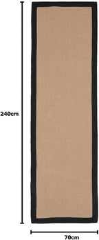 Jute Cotton Bordered Rugs Herringbone Chevron Rubber Backed