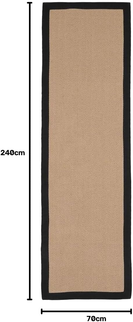 Jute Cotton Bordered Rugs Herringbone Chevron Rubber Backed