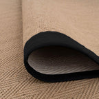 Jute Cotton Bordered Rugs Herringbone Chevron Rubber Backed