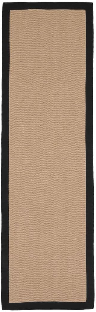Jute Cotton Bordered Rugs Herringbone Chevron Rubber Backed