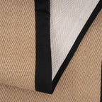 Jute Cotton Bordered Rugs Herringbone Chevron Rubber Backed