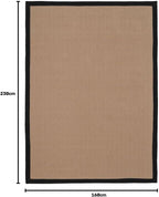 Jute Cotton Bordered Rugs Herringbone Chevron Rubber Backed