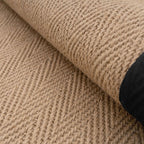 Jute Cotton Bordered Rugs Herringbone Chevron Rubber Backed