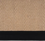Jute Cotton Bordered Rugs Herringbone Chevron Rubber Backed