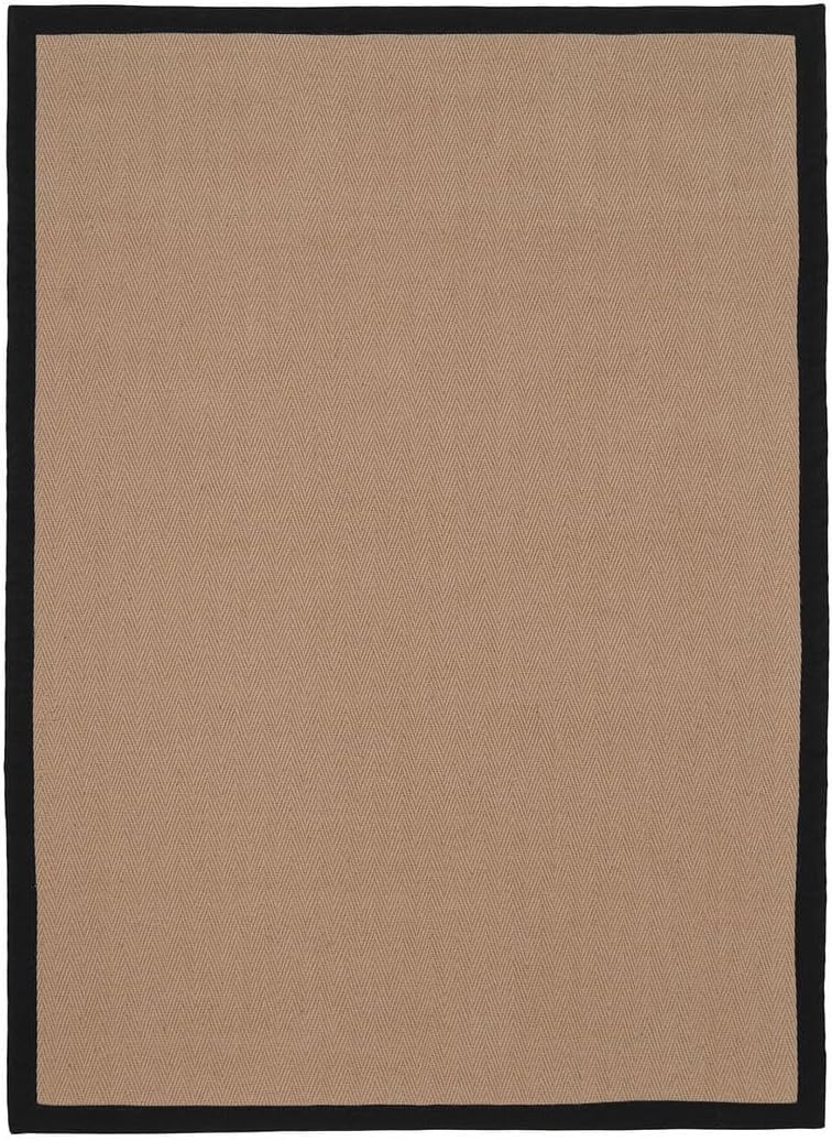 Jute Cotton Bordered Rugs Herringbone Chevron Rubber Backed