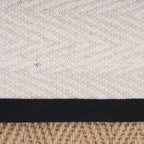 Jute Cotton Bordered Rugs Herringbone Chevron Rubber Backed