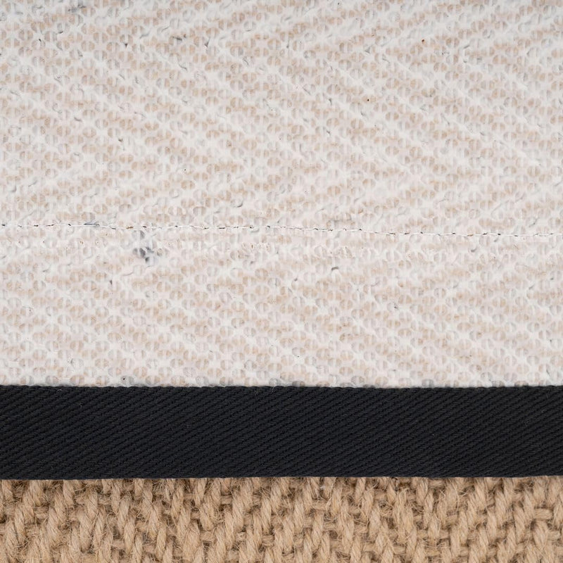 Jute Cotton Bordered Rugs Herringbone Chevron Rubber Backed