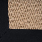 Jute Cotton Bordered Rugs Herringbone Chevron Rubber Backed