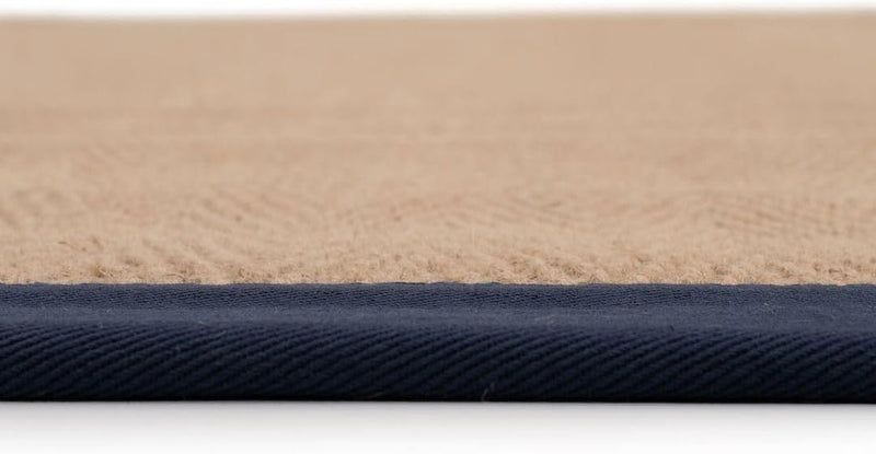 Jute Rug Braided Natural Border Rustic Rectangular Eco-Friendly