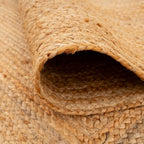 Jute Rug Braided Natural Border Rustic Rectangular Eco-Friendly