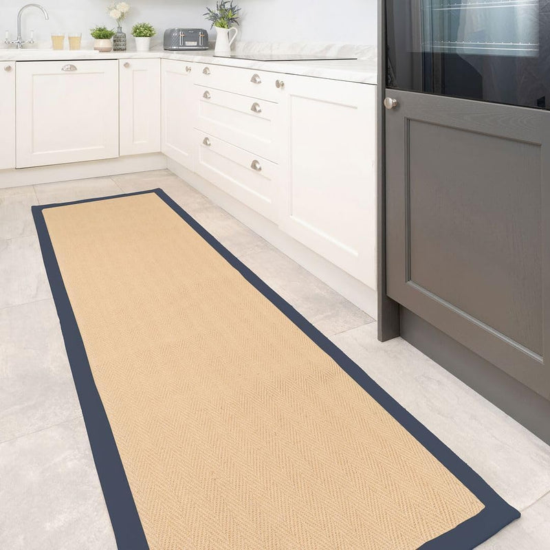 Jute Rug Braided Natural Border Rustic Rectangular Eco-Friendly