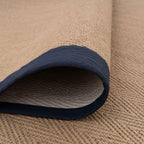 Jute Rug Braided Natural Border Rustic Rectangular Eco-Friendly