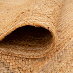 Jute Rug Braided Natural Border Rustic Rectangular Eco-Friendly