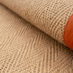 Jute Rug Braided Natural Border Rustic Rectangular Eco-Friendly