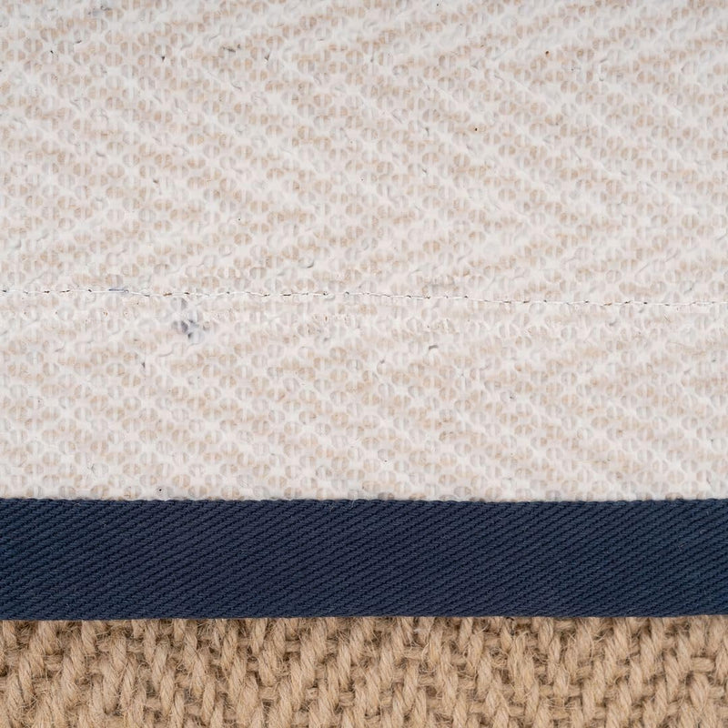 Jute Rug Braided Natural Border Rustic Rectangular Eco-Friendly