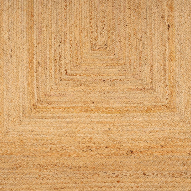 Jute Rug Braided Natural Border Rustic Rectangular Eco-Friendly