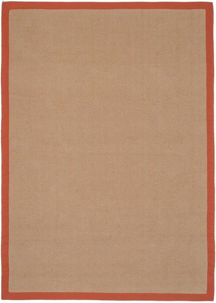 Jute Rug Braided Natural Border Rustic Rectangular Eco-Friendly