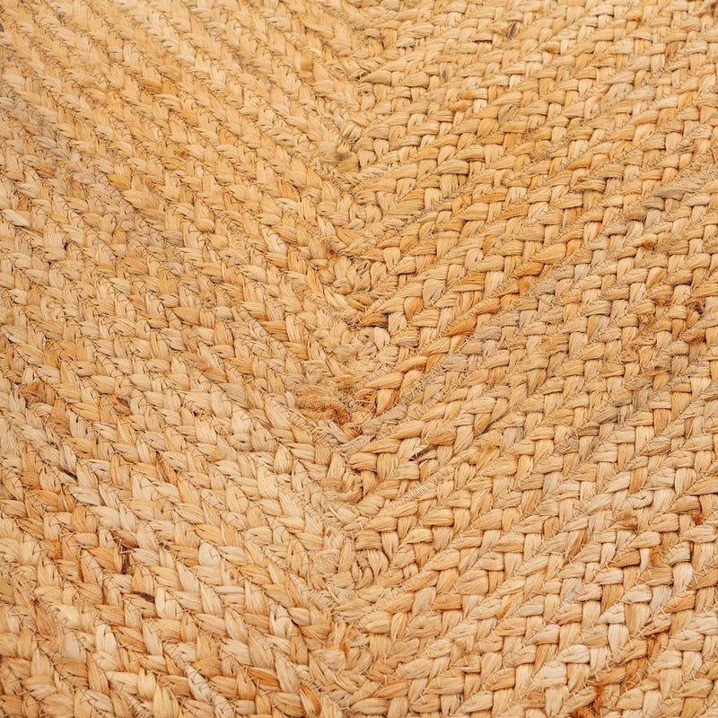 Jute Rug Braided Natural Border Rustic Rectangular Eco-Friendly