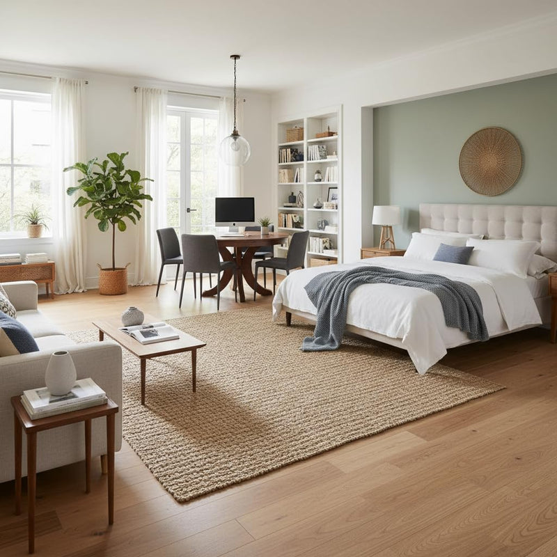 Jute Rug for Living Room Natural Textured Floor