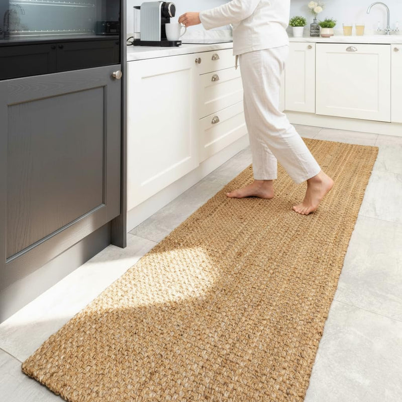 Jute Rug for Living Room Natural Textured Floor