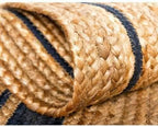 Jute Rug Natural Hand Braided Oval Shape Area