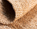 Jute Rug Natural Hand Braided Oval Shape Area