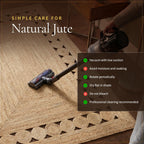 Jute Rug Natural Handmade Rectangle