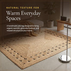 Jute Rug Natural Handmade Rectangle