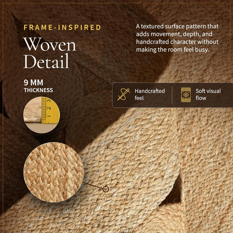 Jute Rug Natural Handmade Rectangle