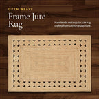 Jute Rug Natural Handmade Rectangle