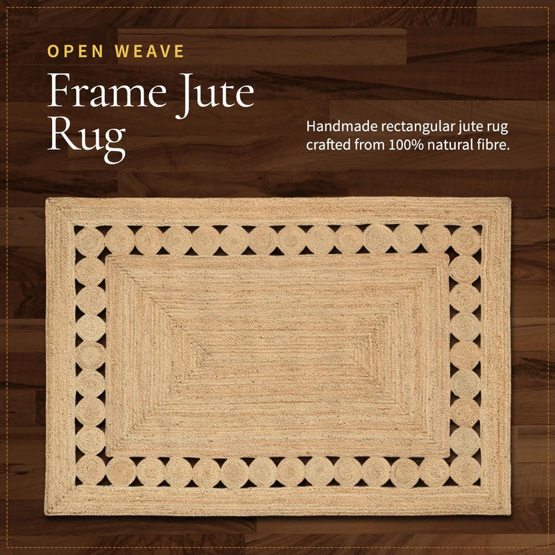 Jute Rug Natural Handmade Rectangle