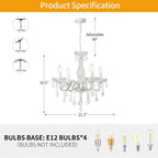 K9 Crystal Chandelier H 18.5" X W 21.3