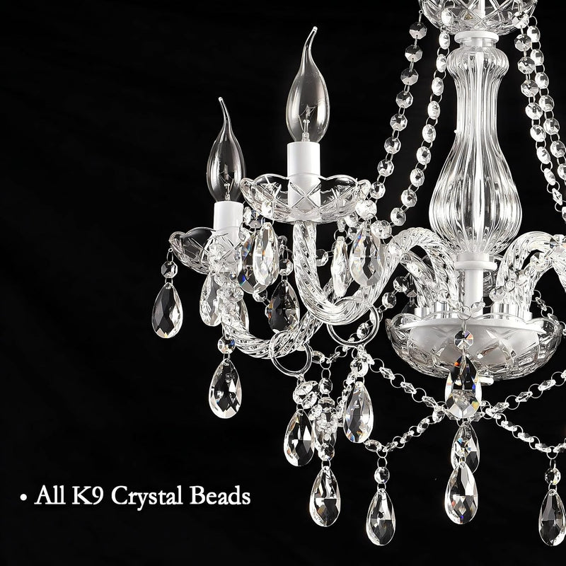K9 Crystal Chandelier Pendant Light 5-Light 54x47CM Hardwired