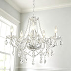 K9 Crystal Chandelier Pendant Light 5-Light 54x47CM Hardwired
