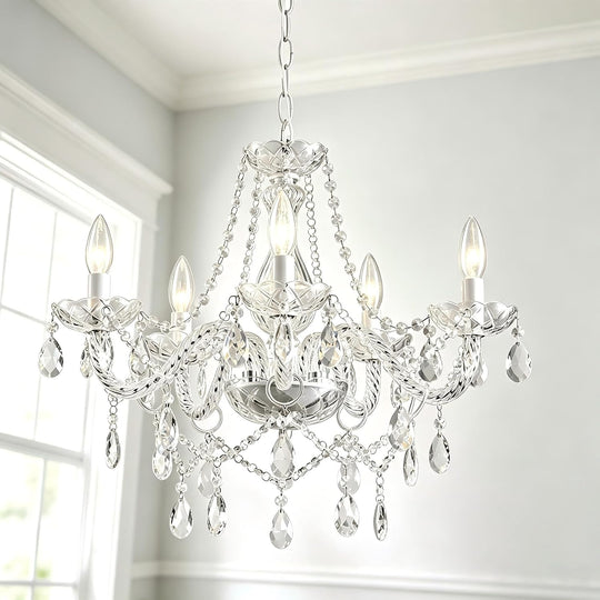 K9 Crystal Chandelier Pendant Light 5-Light 54x47CM Hardwired