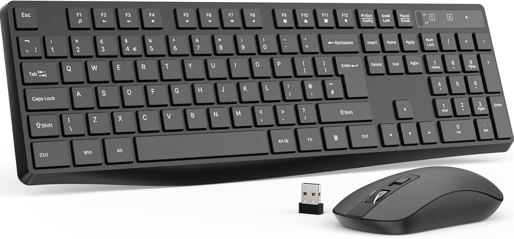 Keyboard and Mouse Set Full Size Ergonomic Design
