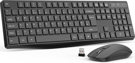 Keyboard and Mouse Set Full Size Ergonomic Design