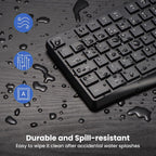 Keyboard and Mouse Set Full Size Ergonomic Design