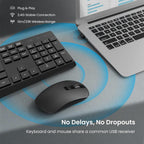 Keyboard and Mouse Set Full Size Ergonomic Design
