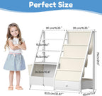 Bookshelf 4 Tier Kids Bookcase Wooden Childrens Single