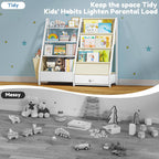 Bookshelf 4 Tier Kids Bookcase Wooden Childrens Single