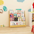 Bookshelf 4 Tier Kids Bookcase Wooden Childrens Single