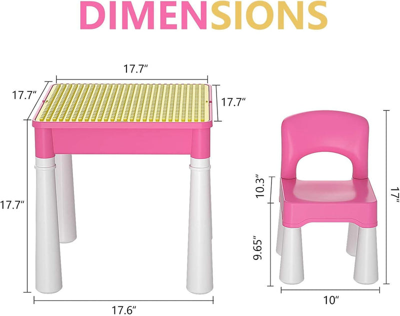 Kids 5-In-1 Multi-Activity Table and Chair Set