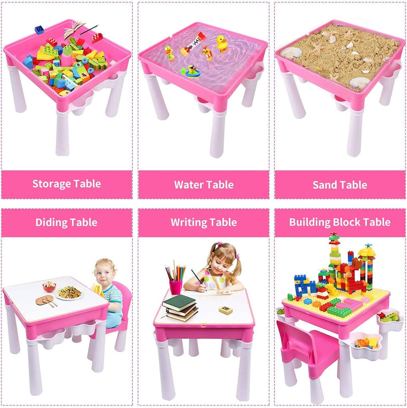 Kids 5-In-1 Multi-Activity Table and Chair Set