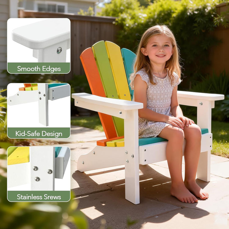 Kids Adirondack Chair All-Weather Hdpe Children's