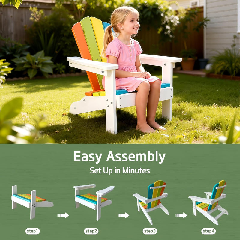 Kids Adirondack Chair All-Weather Hdpe Children's
